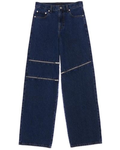 Helmut Lang Zip jeans mit metall-details - Blau