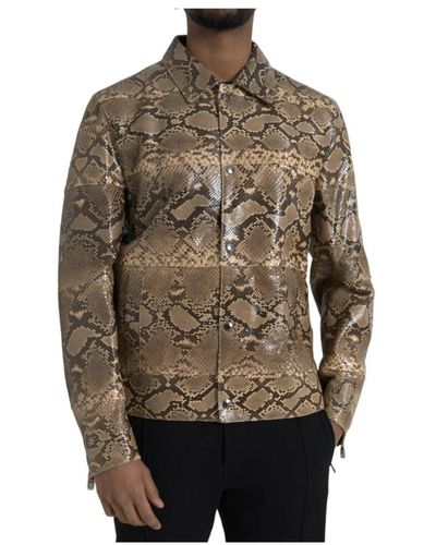 Dolce & Gabbana Jackets > leather jackets - Marron