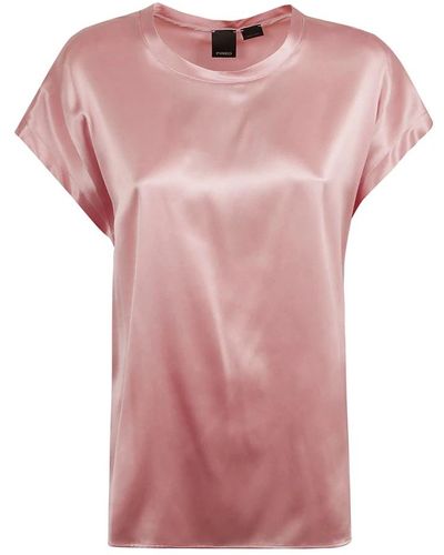 Pinko Rosa satin-finish cap sleeve shirt o - Pink