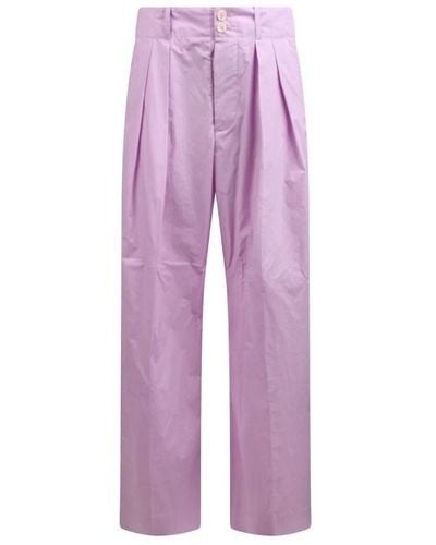 Plan C Straight Trousers - Purple