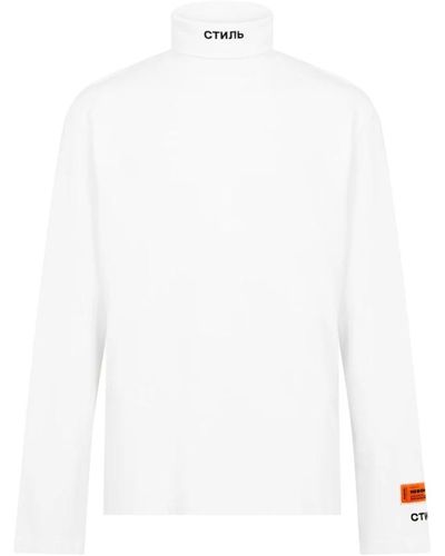 Heron Preston Logo rollkragen t-shirt weiß baumwolle
