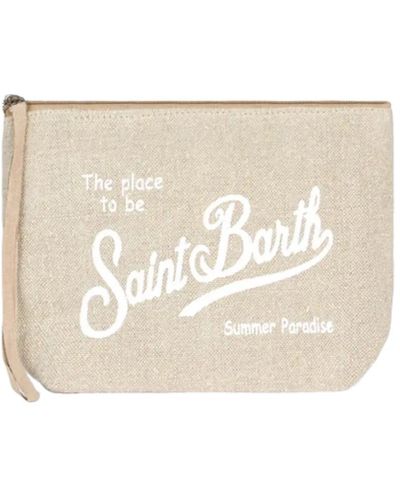 Mc2 Saint Barth Mini leinen schultertasche - Natur