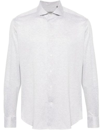 Corneliani Camicia in jersey di cotone/seta italiana - Bianco