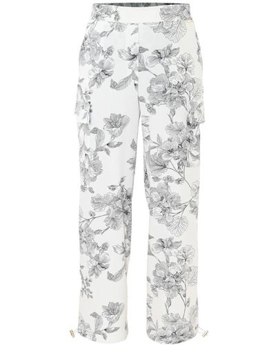 Kocca Pantalones cargo florales con puños ajustables - Gris