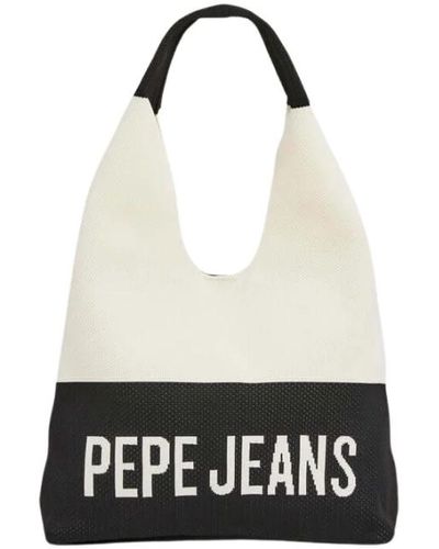 Pepe Jeans Schwarze hobo-tasche farbblock