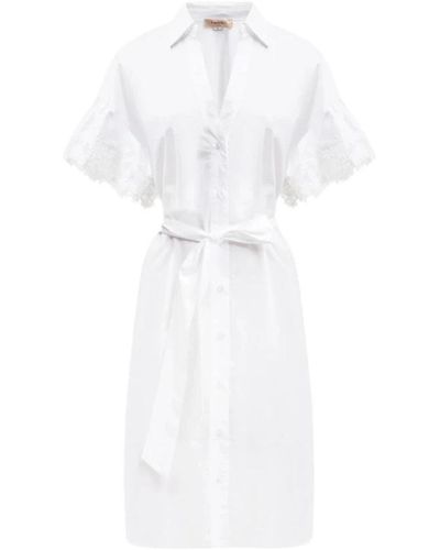 Twin Set Shirt Dresses - White