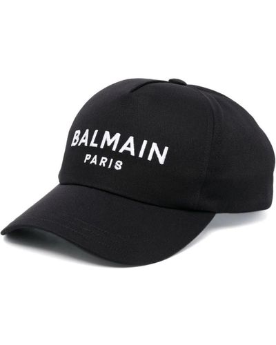 Balmain Cappello casual in cotone nero