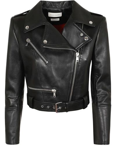 Alexander McQueen Leather Jackets - Black