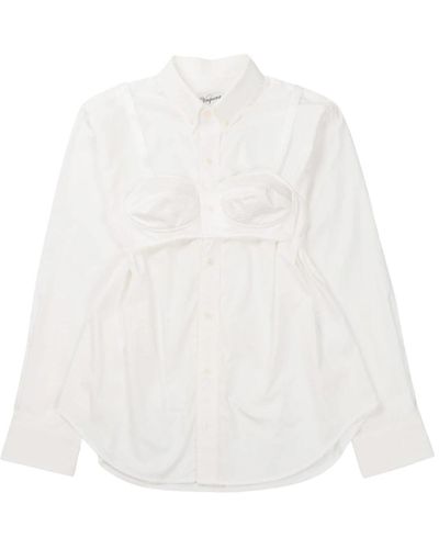 VAQUERA Camisa bra con botones en blanco