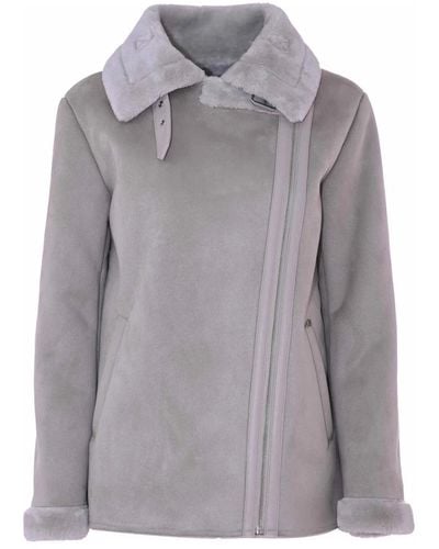 Kocca Winter Fleece-Style Jacke mit Reißverschluss - Grau