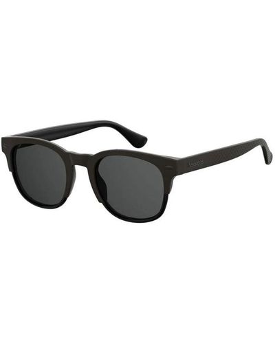 Havaianas Stylische sonnenbrille mit mattem schwarzen rahmen und hellgrauen gläsern