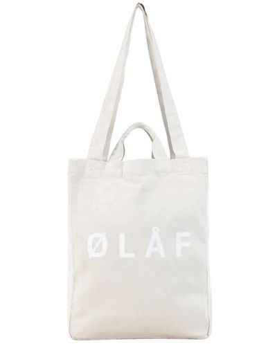 OLAF HUSSEIN Tote Bags - White
