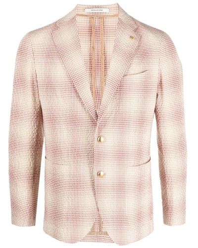 Tagliatore Plaid-check print blazer - Pink