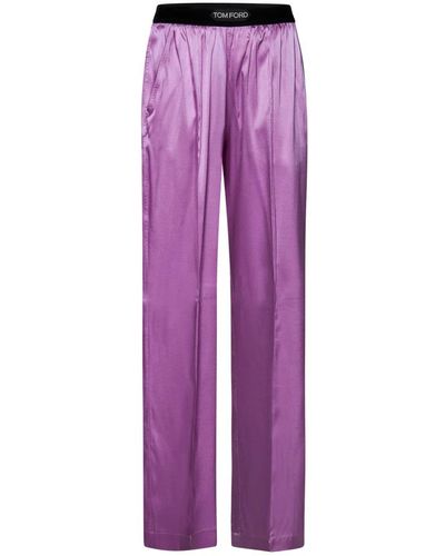 Tom Ford Straight Trousers - Purple
