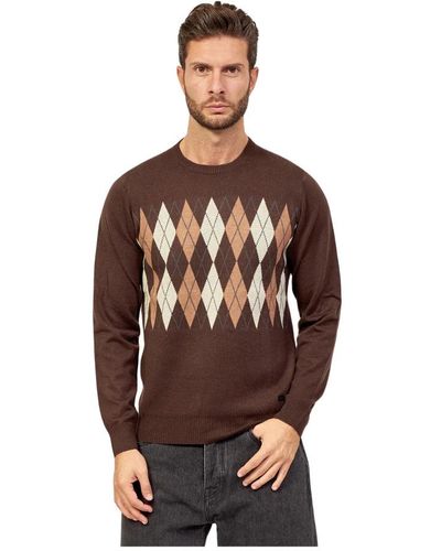 Yes-Zee Round-Neck Knitwear - Brown