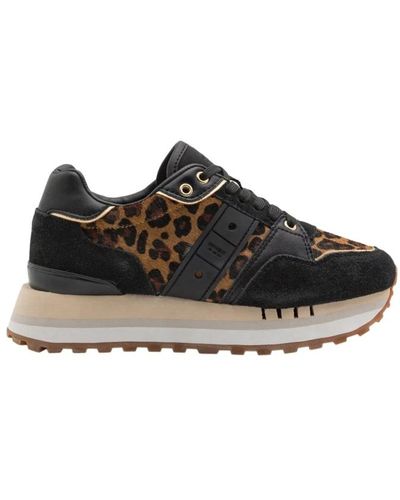 Blauer Leopard braune sneakers - Schwarz