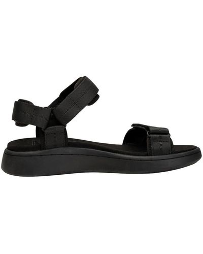 Woden Flat Sandals - Black
