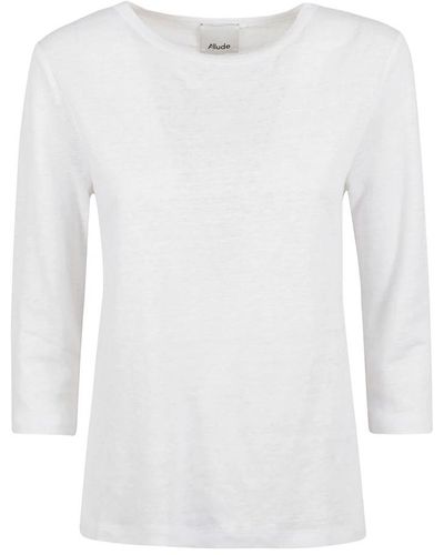 Allude Long Sleeve Tops - White
