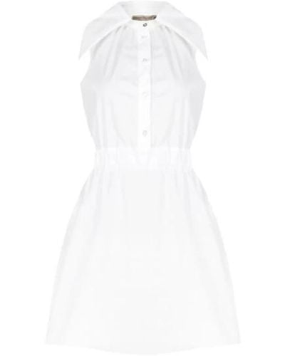 Rinascimento Ärmelloses kleid mit breitem kragen - Weiß