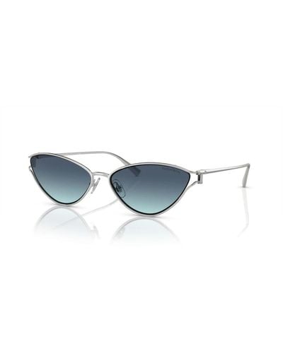 Tiffany & Co. Silber blau getönte sonnenbrille