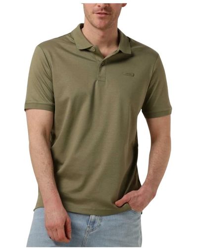 Calvin Klein Glatte slim polo t-shirt aus baumwolle,glatte baumwolle slim polo t-shirt, polo t-shirts aus glatter baumwolle - Grün
