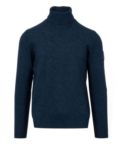 Roy Rogers Denim Sweaters mit Wollmischung Rollkragen - Blau