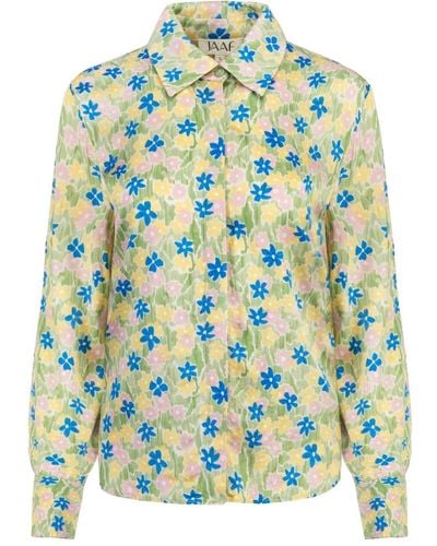 JAAF Locker geschnittene bluse mit meadowprint - Blau