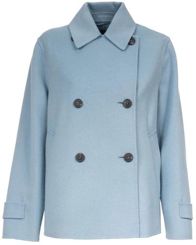 Weekend by Maxmara Double-Breasted Coats - Blue