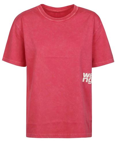 T By Alexander Wang Cherry puff logo essential t-shirt,t-shirts - Pink