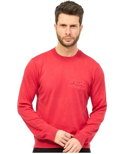 Armani Exchange Round-Neck Knitwear - Red