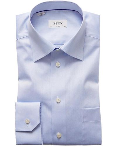 Eton Klassische passform blaues hemd