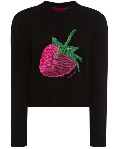 La DoubleJ Raffia raspberry suéter - Negro