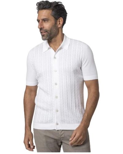 Gran Sasso Kurzarmiges weißes hemd mit twist