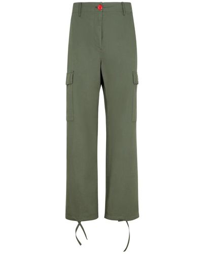 KENZO Cargo cotone verde pantaloni aw22