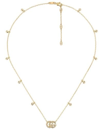 Gucci GG Halskette mit Diamanten - Mettallic