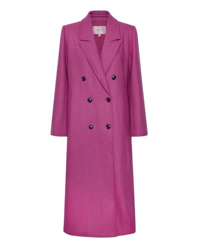 Gestuz Double-Breasted Coats - Purple