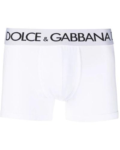 Dolce & Gabbana Boxer elasticizzati bianchi con fascia logata - Bianco