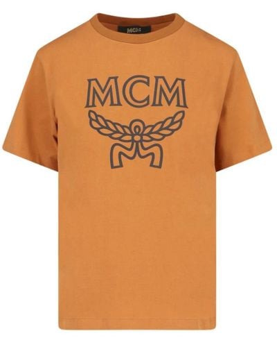 MCM Es Logo Print T-Shirt für Männer - Orange
