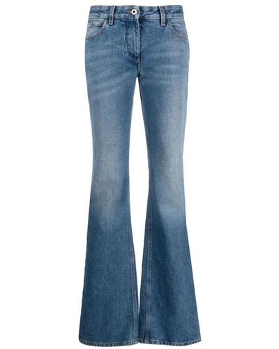 Off-White c/o Virgil Abloh Slim-fit flare jeans in verwaschenem blau-denim