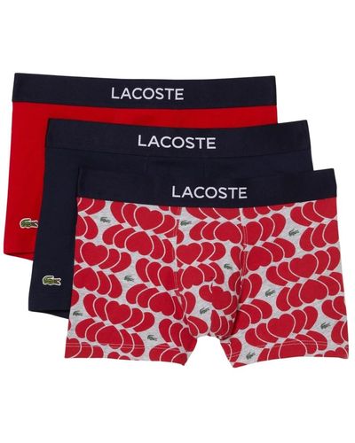 Lacoste Bedruckte trunks 3er pack - Rot
