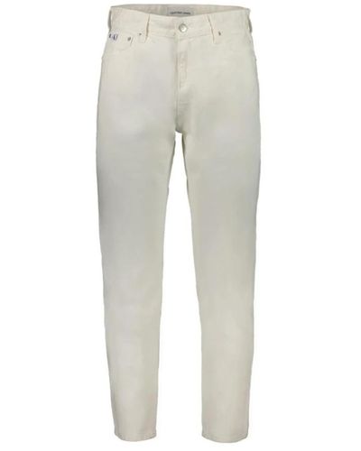 Calvin Klein Weiße baumwoll-dad-jeans 5-pocket-design - Grau