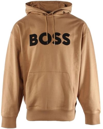 BOSS Braun/karamell baumwolle oversized pullover