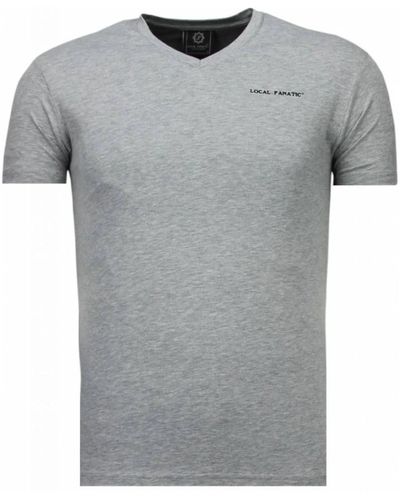 Local Fanatic Basic exklusiver v-ausschnitt - t-shirt - 5799gs - Grau