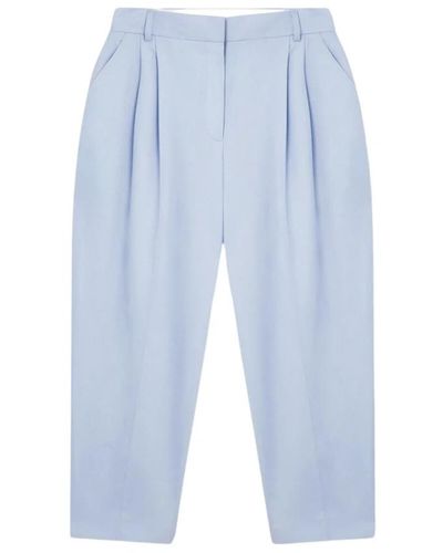 Stella McCartney Pantalones cortos plisados de franela - Azul