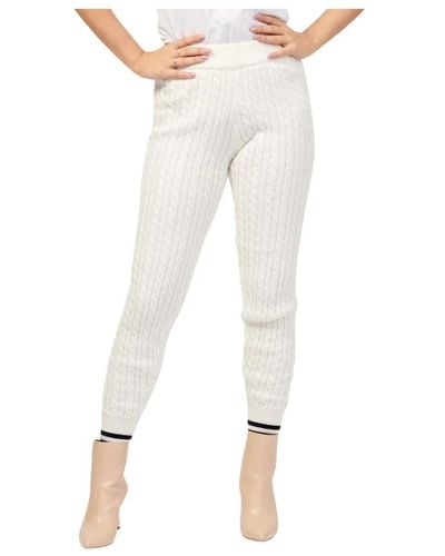 Giulia N Couture Slim-Fit Trousers - White