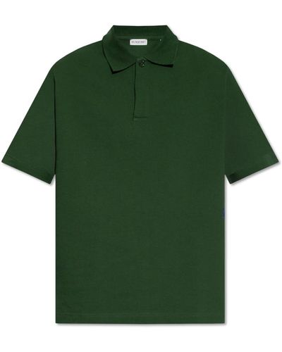 Burberry Polo-shirt mit gesticktem logo - Grün