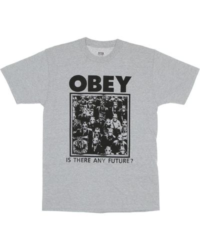 Obey Klassisches tee heather grey streetwear - Grau