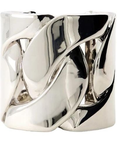 Alexander McQueen Silberne kettenglied armband - Weiß