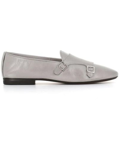 Henderson Zapatos planos grises con doble hebilla - Blanco