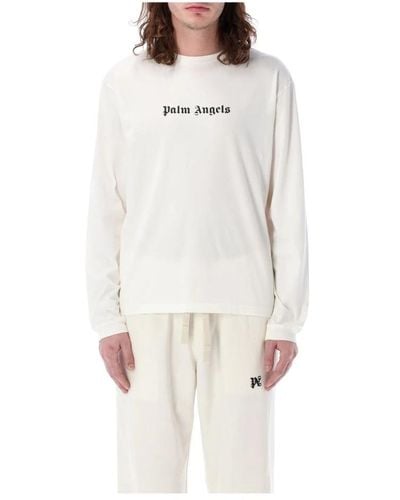 Palm Angels Long Sleeve Tops - White